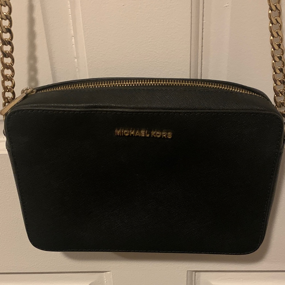 Michael Kors Black and Gold Crossbody Bag - Picture 3 of 6